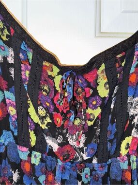 torrid Black Floral Maxi Dress with Bright Multicolor Blooms